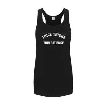 Womens Thick Thighs Thin Patience Casual Fitness Workout Racerback Tank Tops
Womens Thick Thighs Thin Patience Casual Fitness Workout Racerback Tank Tops