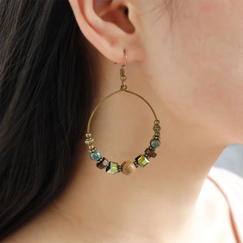 Colorful Beads Dangle Stone Earrings Ethnic Trendy Style Earring Metal Hoop Circle Exaggerated Ethnic Drop Earring
Colorful Beads Dangle Stone Earrings Ethnic Trendy Style Earring Metal Hoop Circle Exaggerated Ethnic Drop Earring