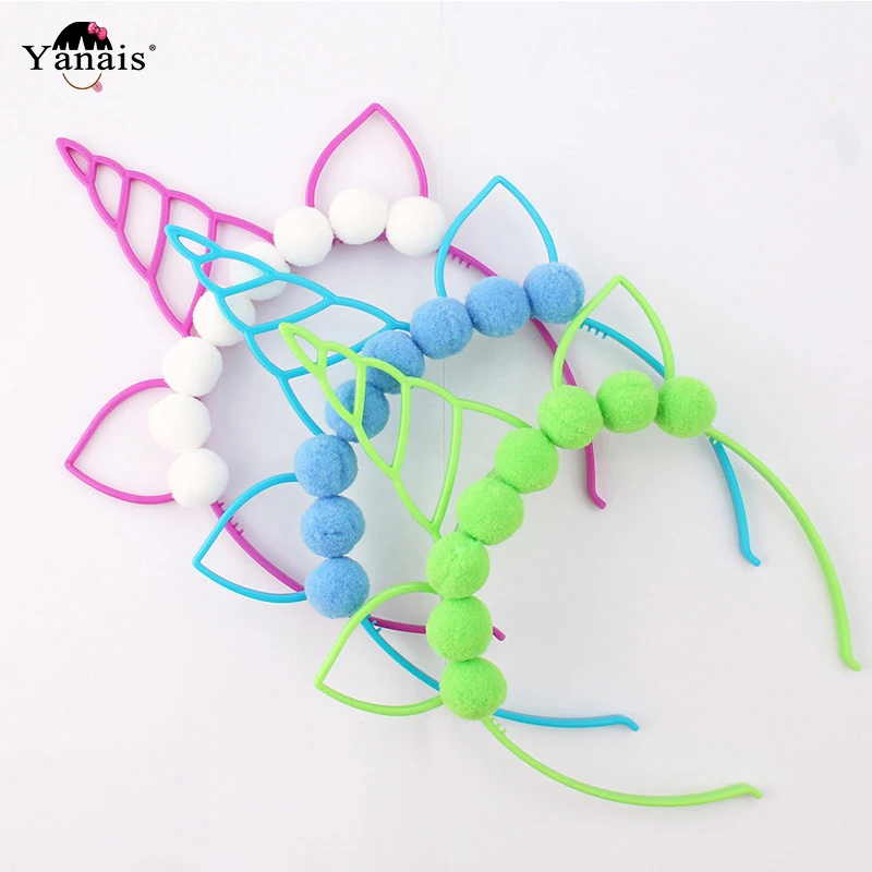 12pcs/lot Bezel For Hair Plastic Hair Bands Headband With Pompom Girls/Women Unicorn Party Hair Accessories 
12pcs/lot Bezel For Hair Plastic Hair Bands Headband With Pompom Girls/Women Unicorn Party Hair Accessories