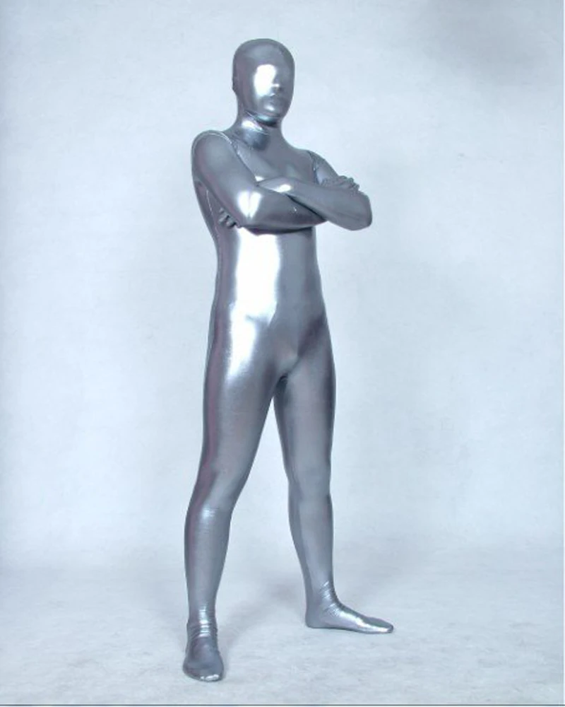Wet look Dark Silver Full Body Lycra Latex Rubber Cosplay Zentai Suit Bodysuit Adult Size 
Wet look Dark Silver Full Body Lycra Latex Rubber Cosplay Zentai Suit Bodysuit Adult Size