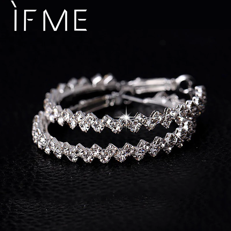 IF ME Fashion Charm Full Crystal Hoop Earrings For Women Silver Color Geometric Round Circle Rhinestone Big Earring Jewelry 2018
IF ME Fashion Charm Full Crystal Hoop Earrings For Women Silver Color Geometric Round Circle Rhinestone Big Earring Jewelry 2018