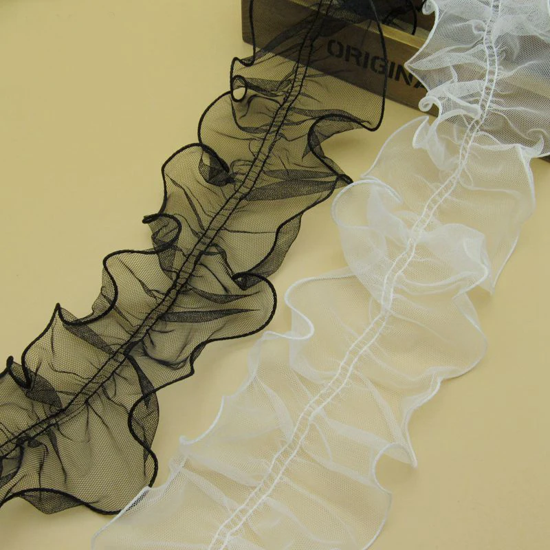 50y High Quality Black White Ruffled Pleated Lace Trim Mesh Lace Trimming Garment Lace Fabric Skirt Cuffs Doll Dress Accessories
50y High Quality Black White Ruffled Pleated Lace Trim Mesh Lace Trimming Garment Lace Fabric Skirt Cuffs Doll Dress Accessories