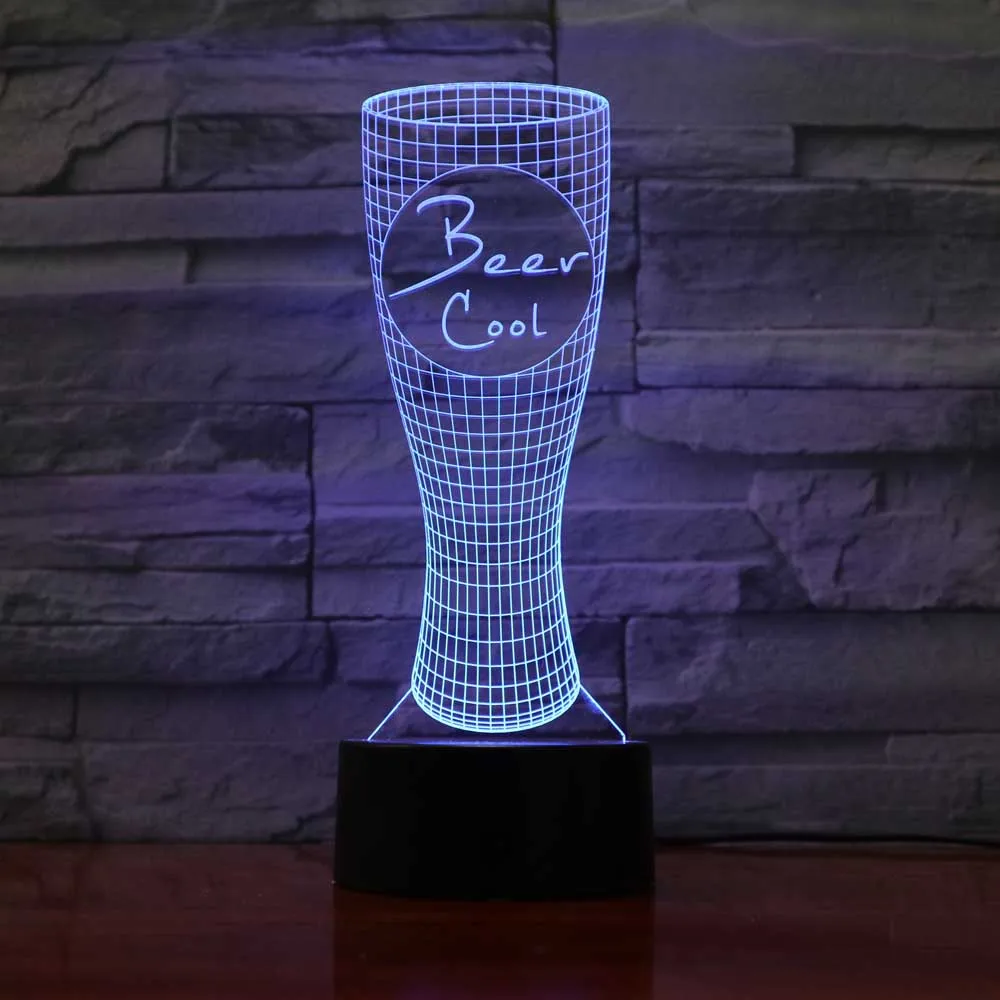 3D Visual Night Lights Led 7 Color Change Beer Glass Modelling Kids Touch Usb Bedroom Atmosphere Moods Desk Lamp Gradients Decor
3D Visual Night Lights Led 7 Color Change Beer Glass Modelling Kids Touch Usb Bedroom Atmosphere Moods Desk Lamp Gradients Decor