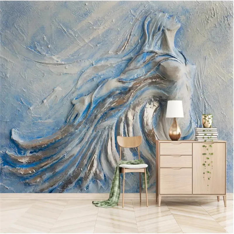 Custom Wallpaper 3D Stereoscopic Embossed Blue Beauty Oil Painting Modern Art Wall Mural Wallpapers for Living Room Bedroom Wall
Custom Wallpaper 3D Stereoscopic Embossed Blue Beauty Oil Painting Modern Art Wall Mural Wallpapers for Living Room Bedroom Wall