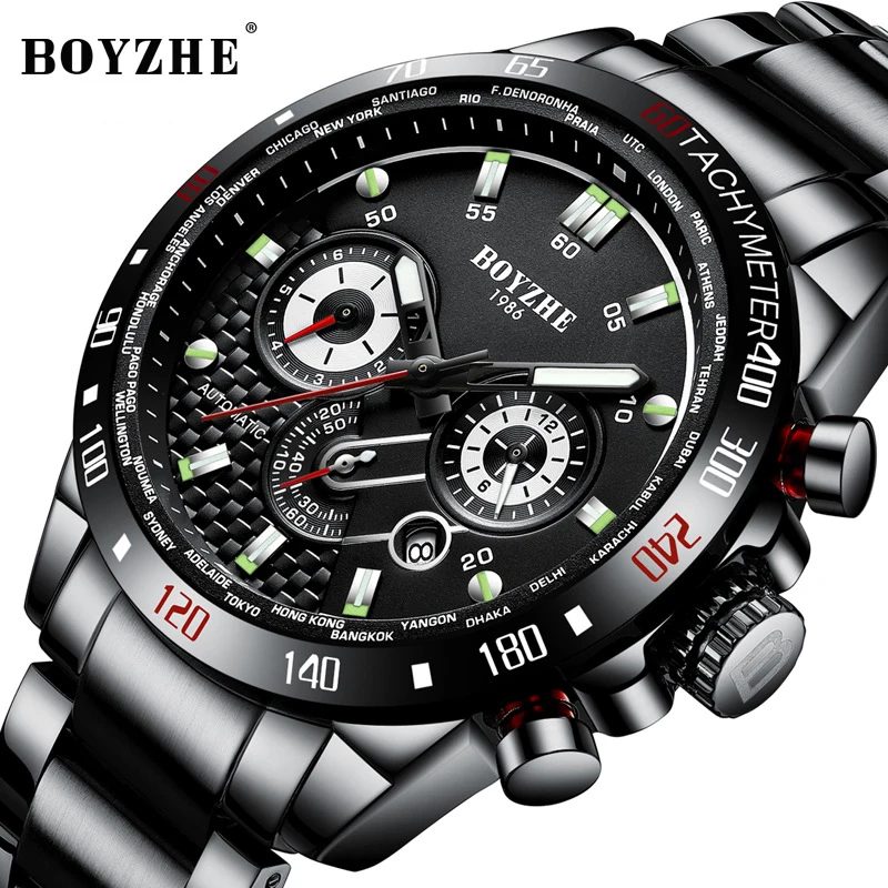 BOYZHE New Men Sport Automatic Mechanical Watch Waterproof Luxury Brand Stainless Steel Military Mens Watches Montre homme clock
BOYZHE New Men Sport Automatic Mechanical Watch Waterproof Luxury Brand Stainless Steel Military Mens Watches Montre homme clock