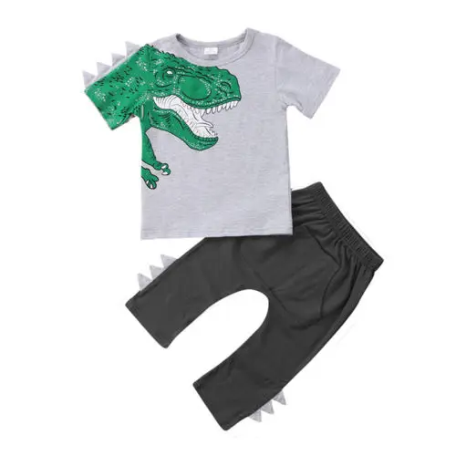 2PCS Set Toddler Kids Baby Boy Dinosaur Cotton T-shirt Top + Pants Outfits Summer Kids Boys Clothes Set Costume
2PCS Set Toddler Kids Baby Boy Dinosaur Cotton T-shirt Top + Pants Outfits Summer Kids Boys Clothes Set Costume