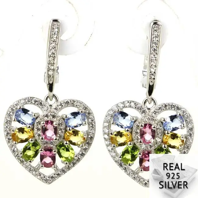 Real 6.9g 925 Solid Sterling Silver Colorful Heart Shape Citrine Peridot Tourmalins CZ Earrings 35x18mm
Real 6.9g 925 Solid Sterling Silver Colorful Heart Shape Citrine Peridot Tourmalins CZ Earrings 35x18mm