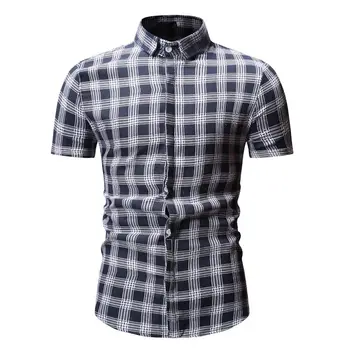 2019 New Men's Casual Shirt Short Sleeve Plaid Summer Male Fashion Slim Fit Chemise Homme Mens Dress Shirts Camisa Masculina
2019 New Men's Casual Shirt Short Sleeve Plaid Summer Male Fashion Slim Fit Chemise Homme Mens Dress Shirts Camisa Masculina