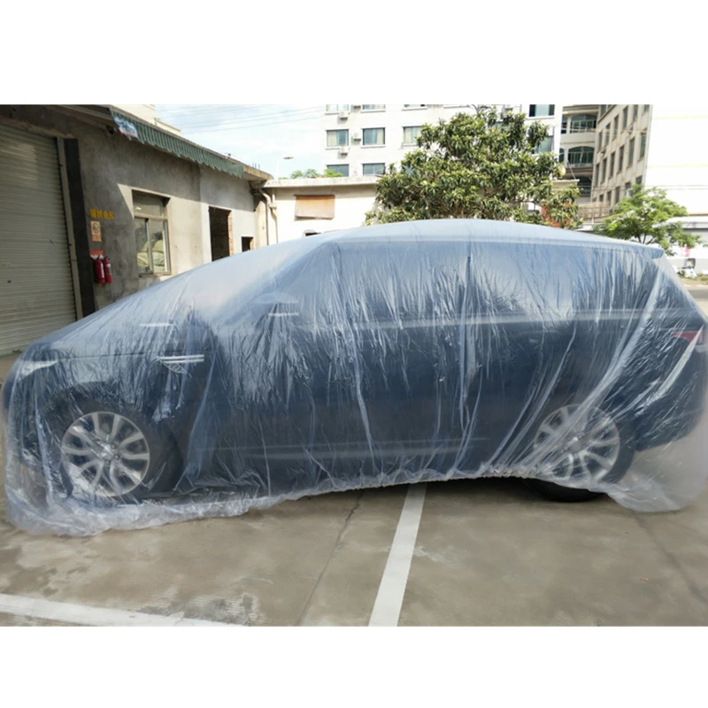 Одноразовый автомобильный чехол водонепроницаемый прозрачный пластиковый
