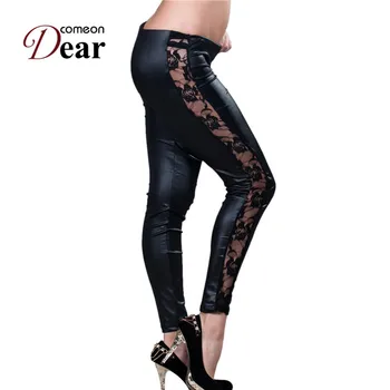 Comeondear With Lace On The Two Sides Leggings Wet Look Pure Black Leggings TB2037 Plus Size Sexy Fashion Leggings for Women
Comeondear With Lace On The Two Sides Leggings Wet Look Pure Black Leggings TB2037 Plus Size Sexy Fashion Leggings for Women