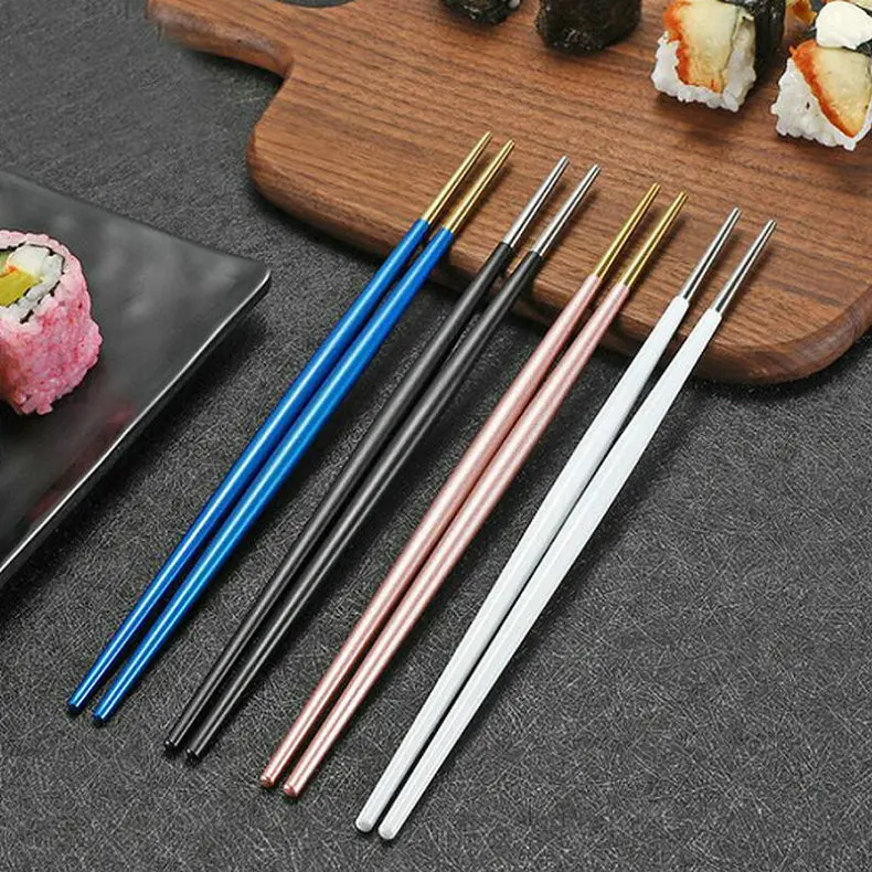 1 Pair 22cm Sushi Chopsticks 304 Stainless Steel Korean Japanese Chopsticks Pink Rose Gold Colorful Chinese Chopsticks
1 Pair 22cm Sushi Chopsticks 304 Stainless Steel Korean Japanese Chopsticks Pink Rose Gold Colorful Chinese Chopsticks