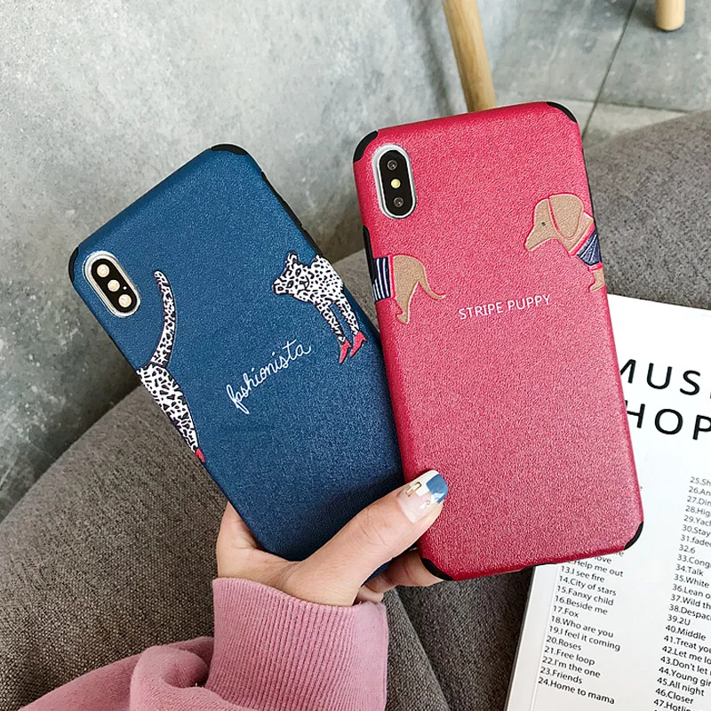 Cute Dog Leopard Case for iPhone X XR XS Max Embossed Soft Silicone Case for iPhone 8 7 6S 6 Plus Phone Back Cover Coque Funda
Cute Dog Leopard Case for iPhone X XR XS Max Embossed Soft Silicone Case for iPhone 8 7 6S 6 Plus Phone Back Cover Coque Funda