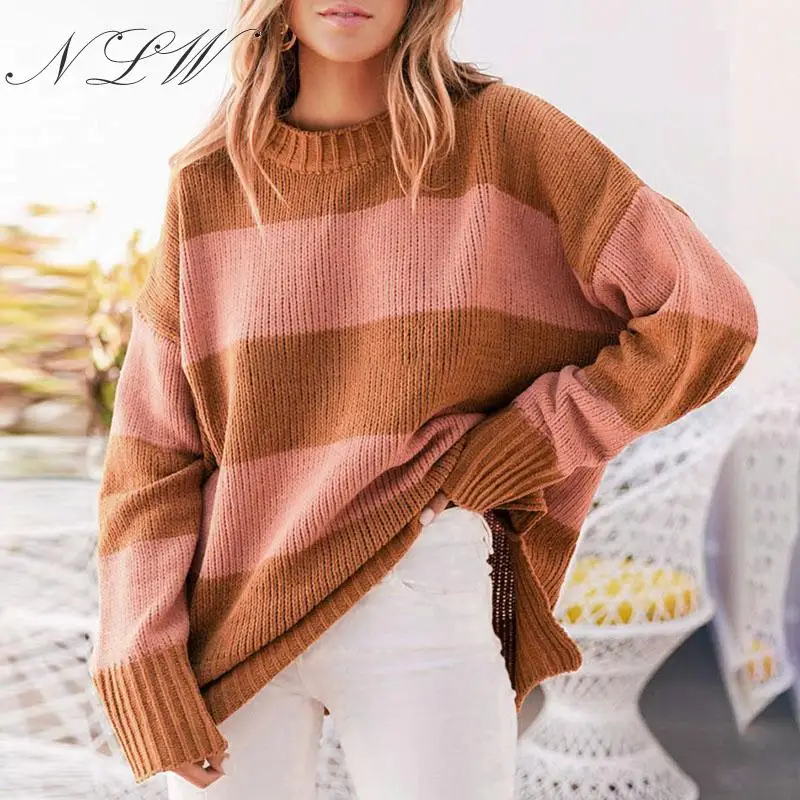 NLW Stripe Oversized Women Sweater Autumn Winter Plus Size Sweater Jumper Casual Loose Long Sleeve Pullover Streetwear Sweater
NLW Stripe Oversized Women Sweater Autumn Winter Plus Size Sweater Jumper Casual Loose Long Sleeve Pullover Streetwear Sweater