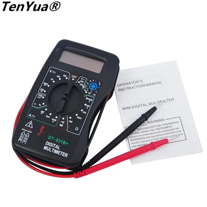 TenYua DT-831B+ Multimeter Easy Use Voltage Tester High Quality Small Size Portable Electrician Voltmeter
TenYua DT-831B+ Multimeter Easy Use Voltage Tester High Quality Small Size Portable Electrician Voltmeter