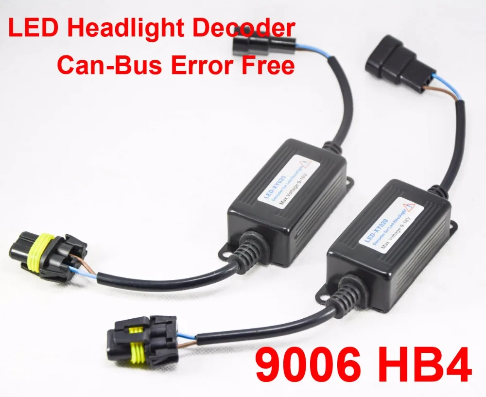 

2PCS 9006 HB4 LED Headlight Conversion Kit Canbus Decoder Load No Error Free Warning Canceler Anti-Hyper Flashing Blinking 9-16V