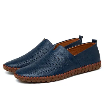 Genuine Cow leather Mens Loafers Fashion Handmade Moccasins Soft Leather Blue Slip On Men's Boat Shoe PLUS SIZE 38~47
Genuine Cow leather Mens Loafers Fashion Handmade Moccasins Soft Leather Blue Slip On Men's Boat Shoe PLUS SIZE 38~47