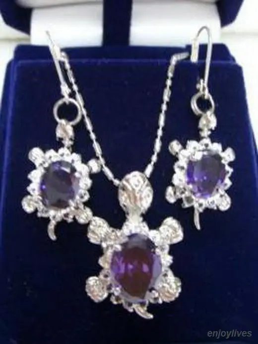hot sell new - Free shipping Amethyst Crystal White Gold Plated Turtle Pendant Necklace Earrings Set (A0425)
hot sell new - Free shipping Amethyst Crystal White Gold Plated Turtle Pendant Necklace Earrings Set (A0425)
