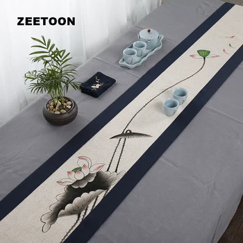 142 Inch Zen Style Linen Handpainted Table Runner Tea Coffee Mat Pad Kung Fu Tea Tablecloth Chinese Painting Creative Home Decor
142 Inch Zen Style Linen Handpainted Table Runner Tea Coffee Mat Pad Kung Fu Tea Tablecloth Chinese Painting Creative Home Decor