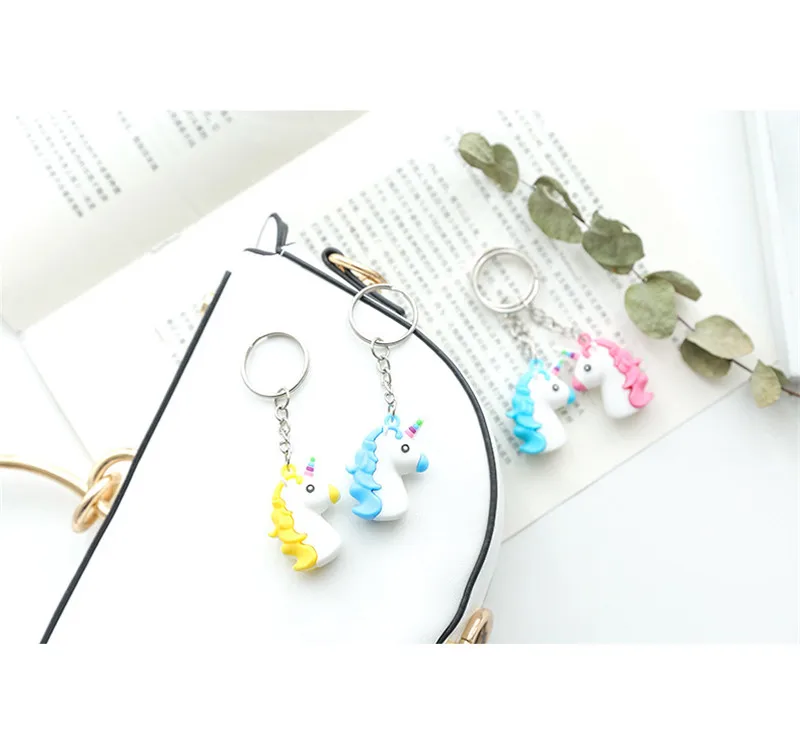 Unicorn Keychain Animal PVC Keychains Key Ring Gifts 11