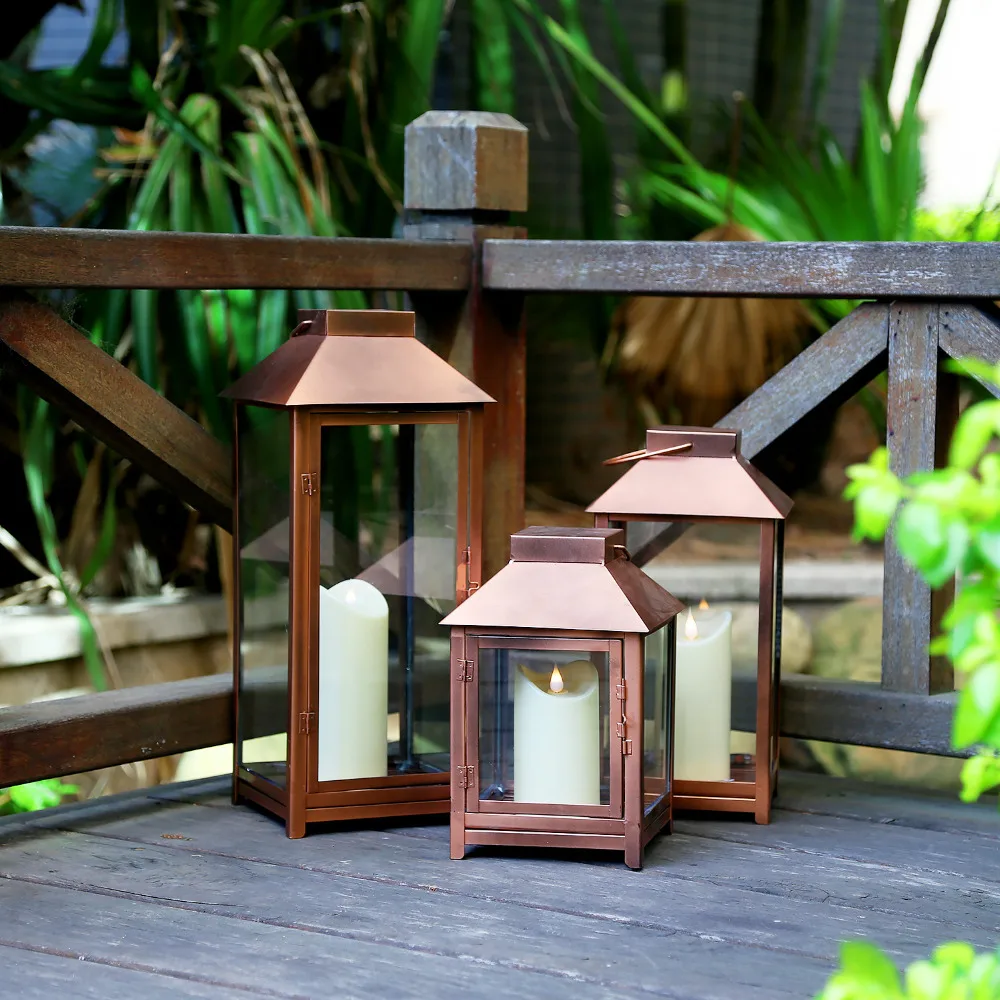 GiveU Big Lantern Set of 3 Indoor and Outdoor Metal Moving Flame LED Candle-with Batteries, L,M.S, Bronze
GiveU Big Lantern Set of 3 Indoor and Outdoor Metal Moving Flame LED Candle-with Batteries, L,M.S, Bronze