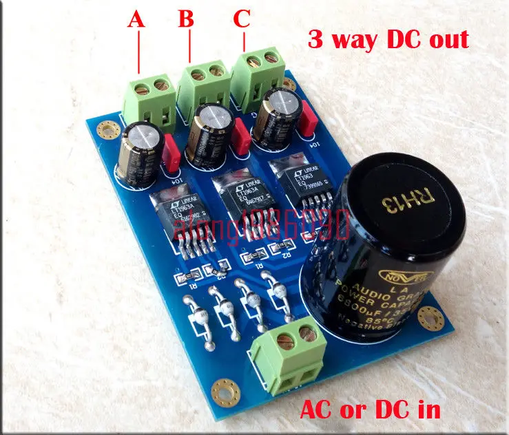 ZEROZONE LT1963A High Speed Low Noise 3 Way Independent Linear Regulated PSU Board L12-54
ZEROZONE LT1963A High Speed Low Noise 3 Way Independent Linear Regulated PSU Board L12-54