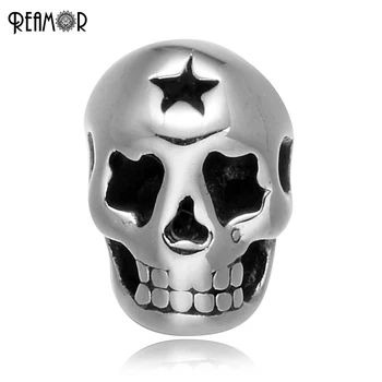 REAMOR Polishing Star Skull Punk Charms Beads 2mm Small Holes Charms 316L Stainless Steel Beads for DIY Bracelets Jewelry Making
REAMOR Polishing Star Skull Punk Charms Beads 2mm Small Holes Charms 316L Stainless Steel Beads for DIY Bracelets Jewelry Making