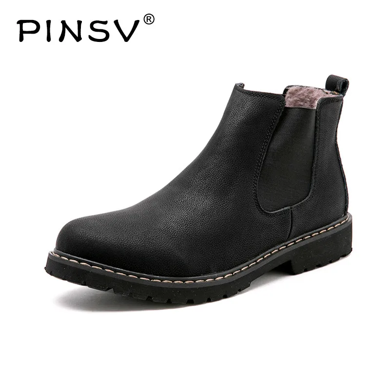 PINSV 2018 Winter Chelsea Boots Men Genuine Leather Ankle Boots Mens Warm Plush Winter Shoes For Men Big Size 37-45
PINSV 2018 Winter Chelsea Boots Men Genuine Leather Ankle Boots Mens Warm Plush Winter Shoes For Men Big Size 37-45