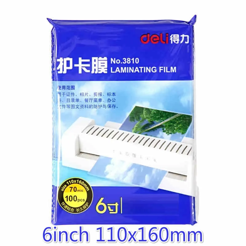 6 Incf Hot Cold 100PCS/lot Deli Pouch Laminator Film 6"(110x160mm) Size 70 Mic Photo Documents PET Laminating Film Roll Film
6 Incf Hot Cold 100PCS/lot Deli Pouch Laminator Film 6"(110x160mm) Size 70 Mic Photo Documents PET Laminating Film Roll Film