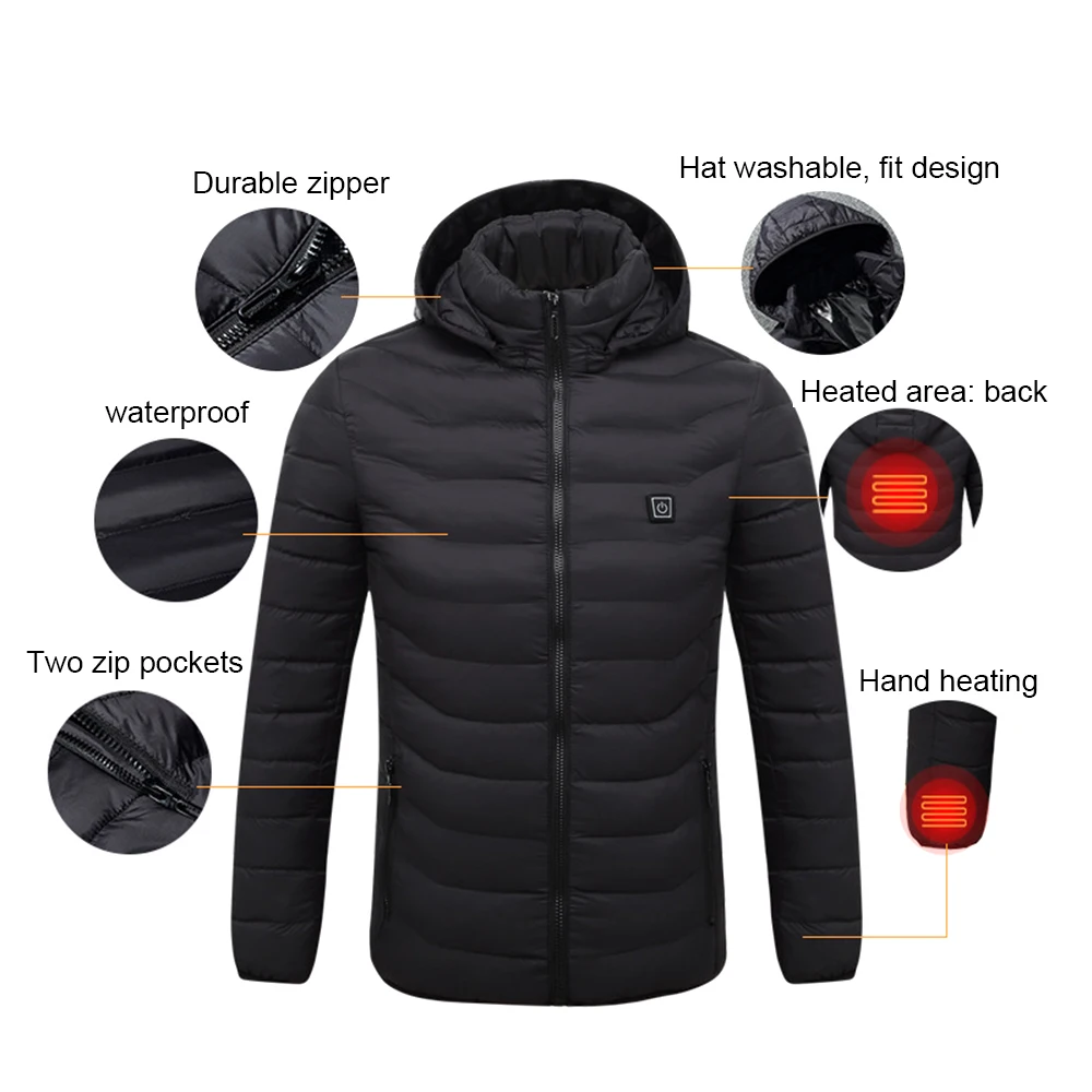 2020 Heating Jacket Winter Smart USB Electric Heating Constant Temperature Down Jacket Long