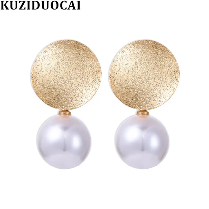 Kuziduocai New Fashion Jewelry Punk Round Metal Plate Large Grain Pearl Statement Drop Earrings For Women Brincos Pendientes E69
Kuziduocai New Fashion Jewelry Punk Round Metal Plate Large Grain Pearl Statement Drop Earrings For Women Brincos Pendientes E69