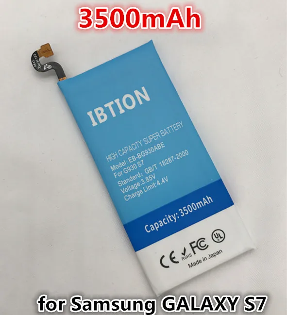 IBTION 3500mAh EB-BG930ABE Battery for Samsung GALAXY S7 G9300 SM-G9300 SM-G930 battery
IBTION 3500mAh EB-BG930ABE Battery for Samsung GALAXY S7 G9300 SM-G9300 SM-G930 battery
