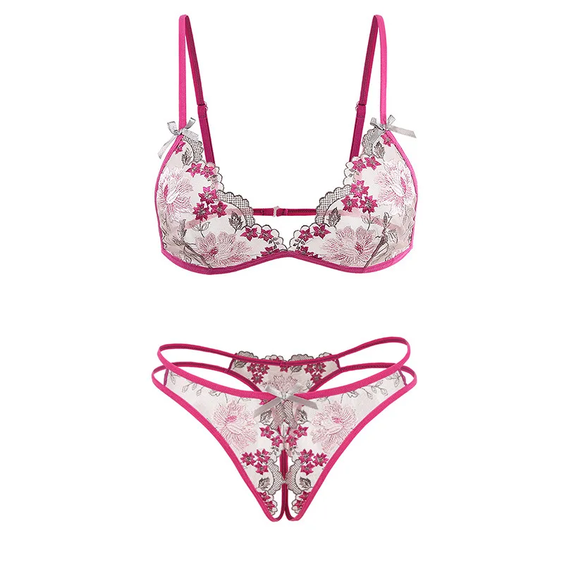 Women Lace Embroidery Underwear Suits Seamless Open Crotch Thong Panties Sexy Lingerie Panties Set
Women Lace Embroidery Underwear Suits Seamless Open Crotch Thong Panties Sexy Lingerie Panties Set