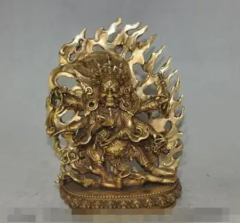 S04071 tibet buddhism bronze gilt lotus 6 arms Mahathir Mahakala buddha Exorcism statue
S04071 tibet buddhism bronze gilt lotus 6 arms Mahathir Mahakala buddha Exorcism statue