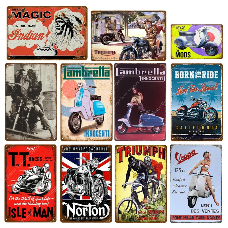 American Motorcycle Metal Signs Born Ride Vintage Metal Plate For Pub Bar Cafe Home Wall Decor Norton Poster Retro Plaque
American Motorcycle Metal Signs Born Ride Vintage Metal Plate For Pub Bar Cafe Home Wall Decor Norton Poster Retro Plaque