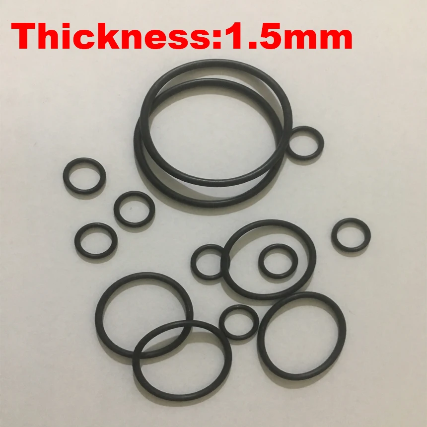 

600pcs 4.4x1.5 4.4*1.5 5x1.5 5*1.5 OD*Thickness Black NBR Nitrile Chemigum Grommet Rubber Washer O Ring O-Ring Oil Seal Gasket