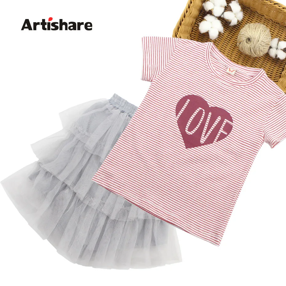Set Clothes For Girls Heart Pattern T shirt + Mesh Skirt 2PCS Girls Clothing Teenage Kids Summer Clothes 6 8 10 12 13 14 Year
Set Clothes For Girls Heart Pattern T shirt + Mesh Skirt 2PCS Girls Clothing Teenage Kids Summer Clothes 6 8 10 12 13 14 Year