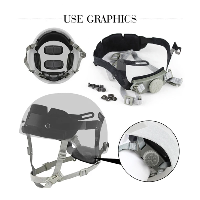 outdoor Tactical Helmet Accessories Paintball Suspension General Fast Adjustable Helmet Belt for Airsoft Hunting Climbing Helmet
outdoor Tactical Helmet Accessories Paintball Suspension General Fast Adjustable Helmet Belt for Airsoft Hunting Climbing Helmet