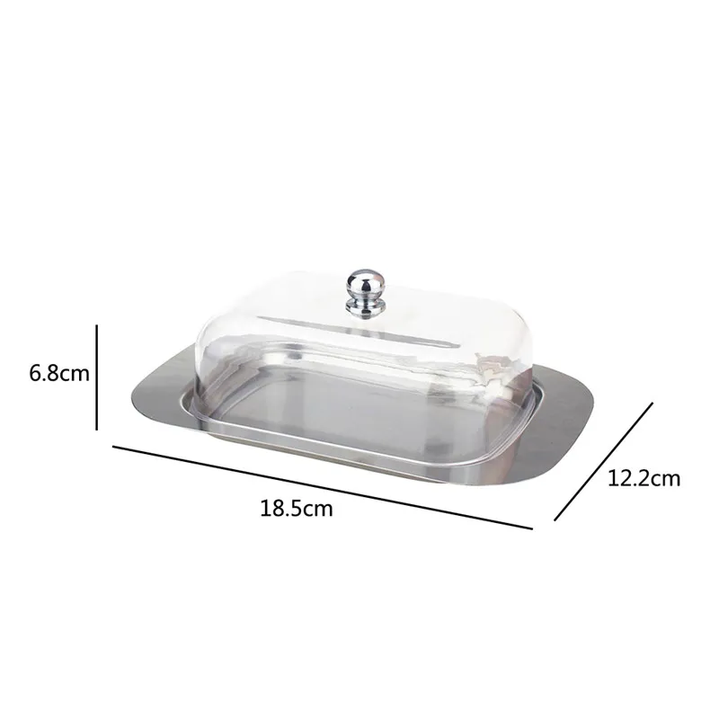 Stainless Steel Butter Dish Box Container Cheese Server Storage Keeper Tray with See-through Acrylic Easy Lid
Stainless Steel Butter Dish Box Container Cheese Server Storage Keeper Tray with See-through Acrylic Easy Lid