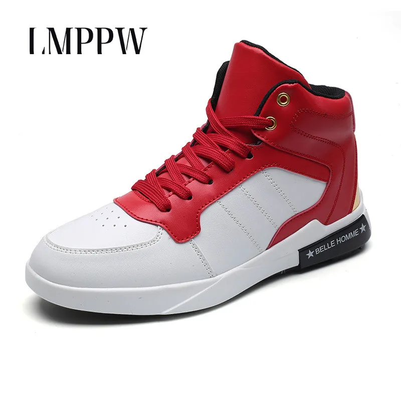 High Style Men's Vulcanize Shoes White High Top Men Sneakers Genuine Leather Fashion Brand Youth Men Shoes Lace Up Footwear 2.5 
High Style Men's Vulcanize Shoes White High Top Men Sneakers Genuine Leather Fashion Brand Youth Men Shoes Lace Up Footwear 2.5