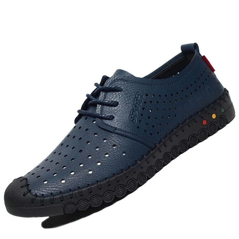 2016 Summer Shoes Men Genuine Leather Shoes Breathable Cutout Fashion Men Leather Shoes