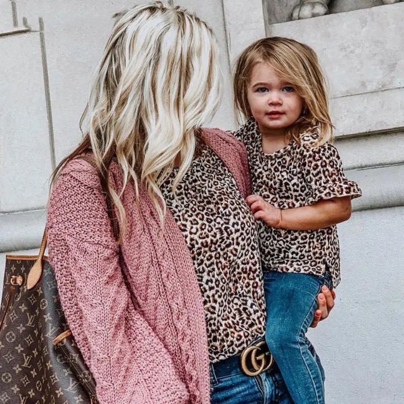 NASHAKAITE-Mother-and-Daughter-Clothes-Short-T-shirts-Ruffles-Leopard-Print-Tops-Family-Matching-Clothes-Mommy (3)