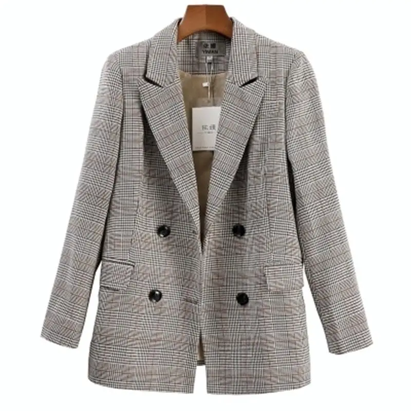 Plaid suit jacket female autumn New long-sleeved casual loose long section retro check small suit women Blazers size S-3XL
Plaid suit jacket female autumn New long-sleeved casual loose long section retro check small suit women Blazers size S-3XL
