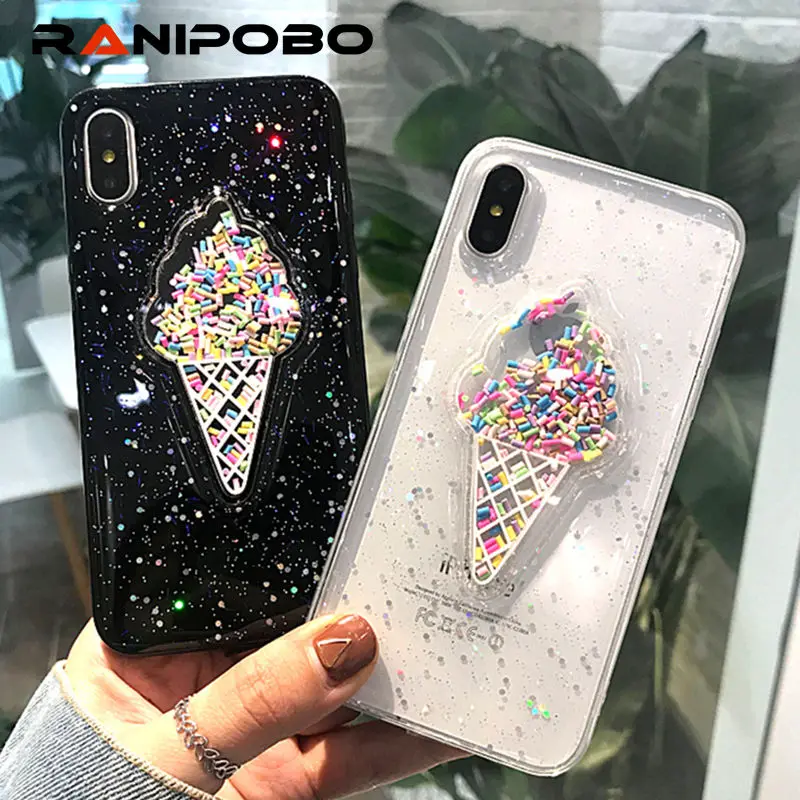 Lovely 3D Summer Ice Cream Phone Case For iPhone X 6 6S 7 8 Plus Shining Glitter Powder Soft TPU Back Cover Coque
Lovely 3D Summer Ice Cream Phone Case For iPhone X 6 6S 7 8 Plus Shining Glitter Powder Soft TPU Back Cover Coque