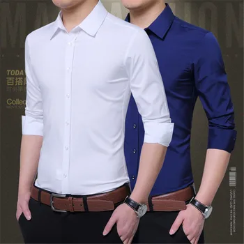 2019 Spring and Autumn New Men's Korean version of the Self-cultivation Solid color Long-sleeved Shirt Men's long-sleeved shirt
2019 Spring and Autumn New Men's Korean version of the Self-cultivation Solid color Long-sleeved Shirt Men's long-sleeved shirt