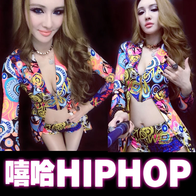 Hip Hop Dance Costume nightclub bar DS sexy jazz dance costume night female singer DJ colorful stage clothing 
Hip Hop Dance Costume nightclub bar DS sexy jazz dance costume night female singer DJ colorful stage clothing