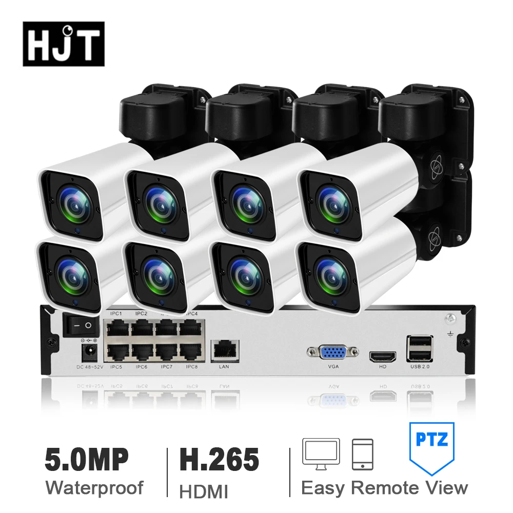 HJT 8CH H.265 5.0MP Cameras PTZ System POE NVR Surveillance Kit Security CCTV Set Outdoor IP Camera Outdoor
HJT 8CH H.265 5.0MP Cameras PTZ System POE NVR Surveillance Kit Security CCTV Set Outdoor IP Camera Outdoor