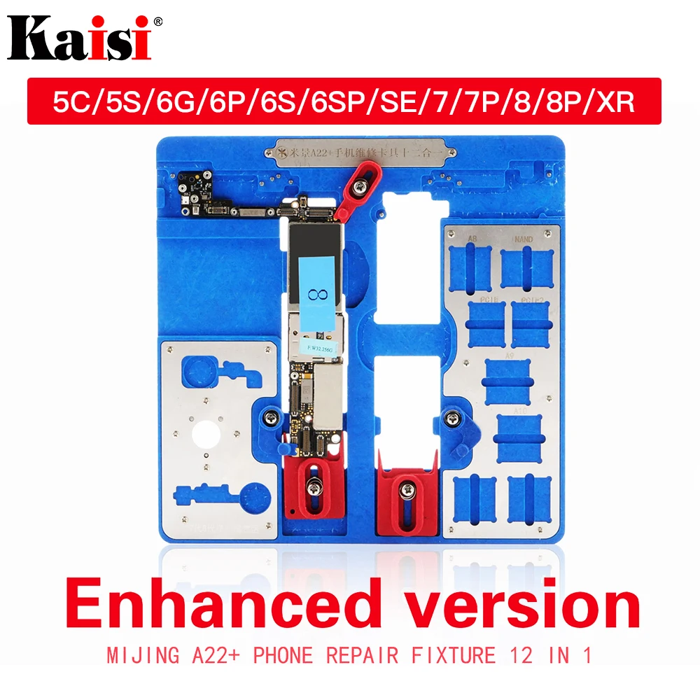 12 in 1 PCB Holder Repair Tool for iPhone 5C 5S 6G 6S 6P 6SP SE 7G 7P 8G 8P XR BGA Fixture Holder Logic Board Clamps
12 in 1 PCB Holder Repair Tool for iPhone 5C 5S 6G 6S 6P 6SP SE 7G 7P 8G 8P XR BGA Fixture Holder Logic Board Clamps