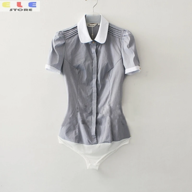 New 2016 Summer Style Women Fashion Body Shirt Tops Casual Short Sleeve Slim Gray Striped Formal Blouse For Work Shirts S-XL
New 2016 Summer Style Women Fashion Body Shirt Tops Casual Short Sleeve Slim Gray Striped Formal Blouse For Work Shirts S-XL