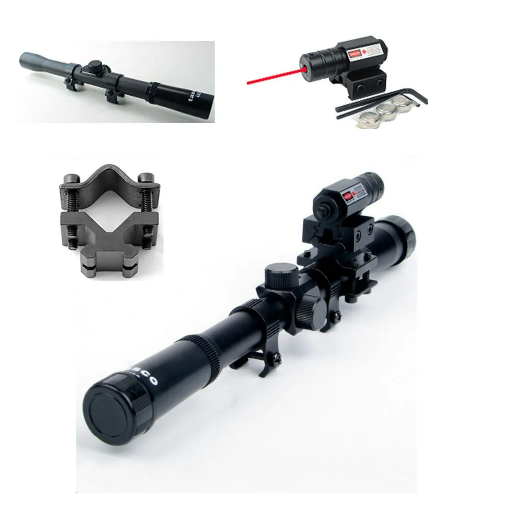 4x20 Air Gun Optics Scope Telescope + Red Laser Sight Scopes + 11mm Rail Mount For 22 Caliber Rifles/Airsoft Hunting
4x20 Air Gun Optics Scope Telescope + Red Laser Sight Scopes + 11mm Rail Mount For 22 Caliber Rifles/Airsoft Hunting