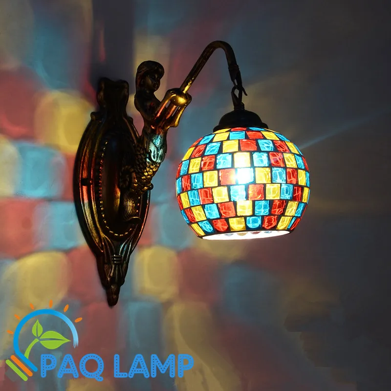 Vintage wall lamp Mosaic glass lighting Corridor Restaurant LED lighting light fixture
Vintage wall lamp Mosaic glass lighting Corridor Restaurant LED lighting light fixture